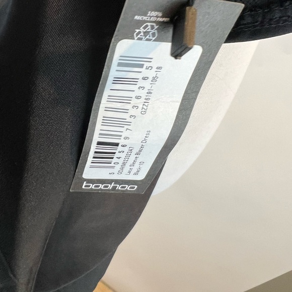 Boohoo US 6 Black Lace Sleeve Blazer Dress - Picture 6 of 8